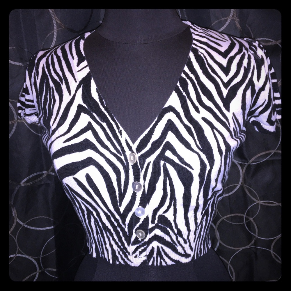 Zebra print staple sweater